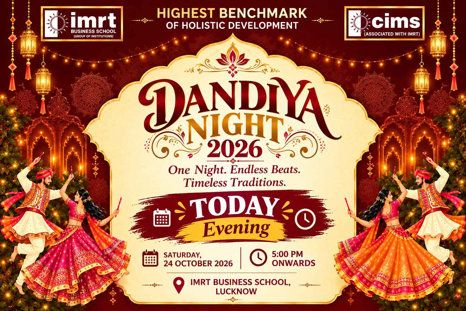 IMRT Business School to Celebrate Dandiya Night 2026 This Evening